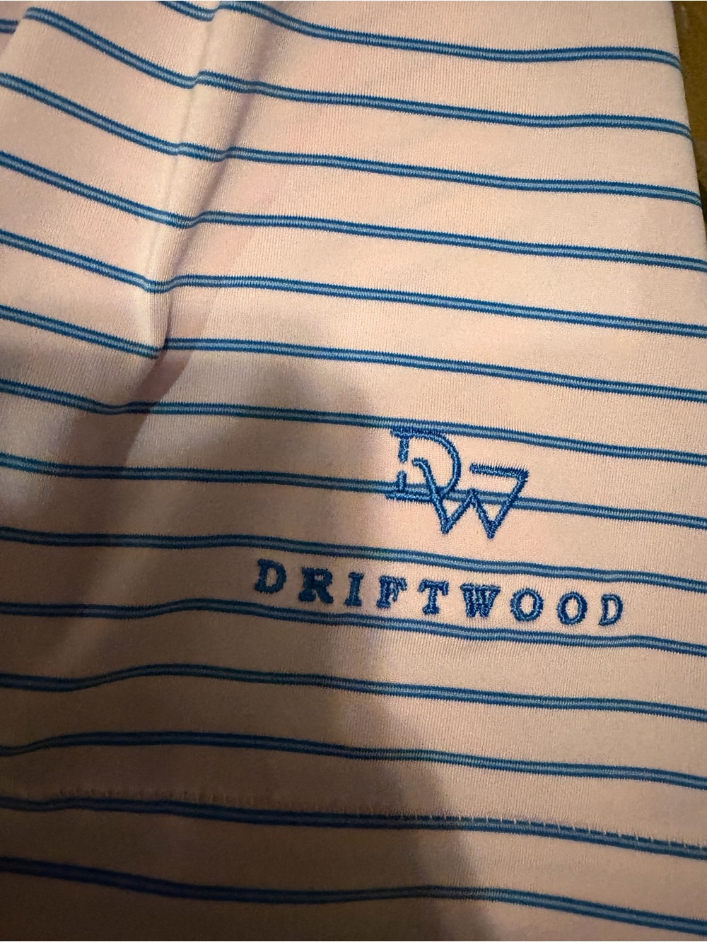 DRIFTWOOD Carlton Woods Striped Golf Polo Tops in Blue, Pink, White 3 pack Large - Picture 4 of 6